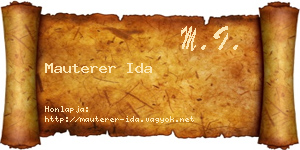 Mauterer Ida névjegykártya